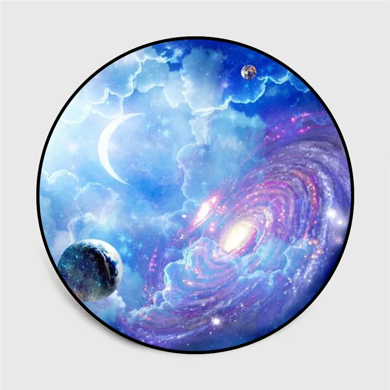 Круглый Ковер 3D Earth Moon Tapetes Para Casa Sala круглый ковер для гостиной детей мальчиков