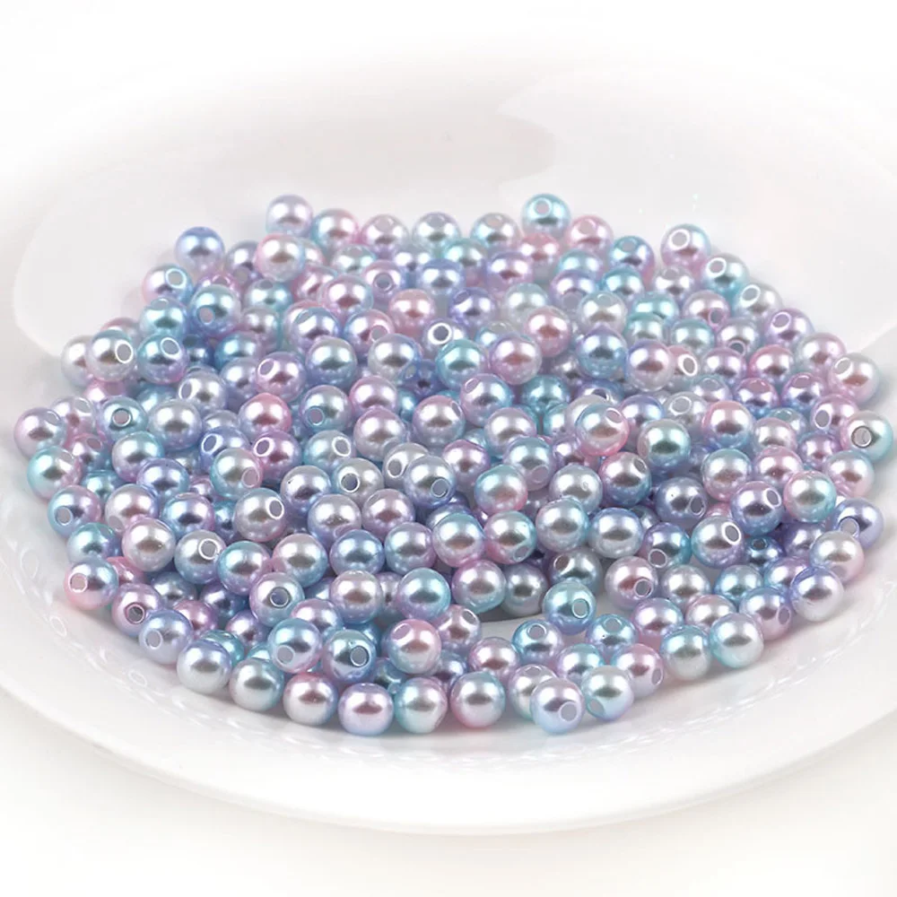 

Multi option 4/6/8/10/12mm Pearl Beads With Hole Imitation Rainbow Color plastic beads for decoration Crafts DIY Jewelry Making