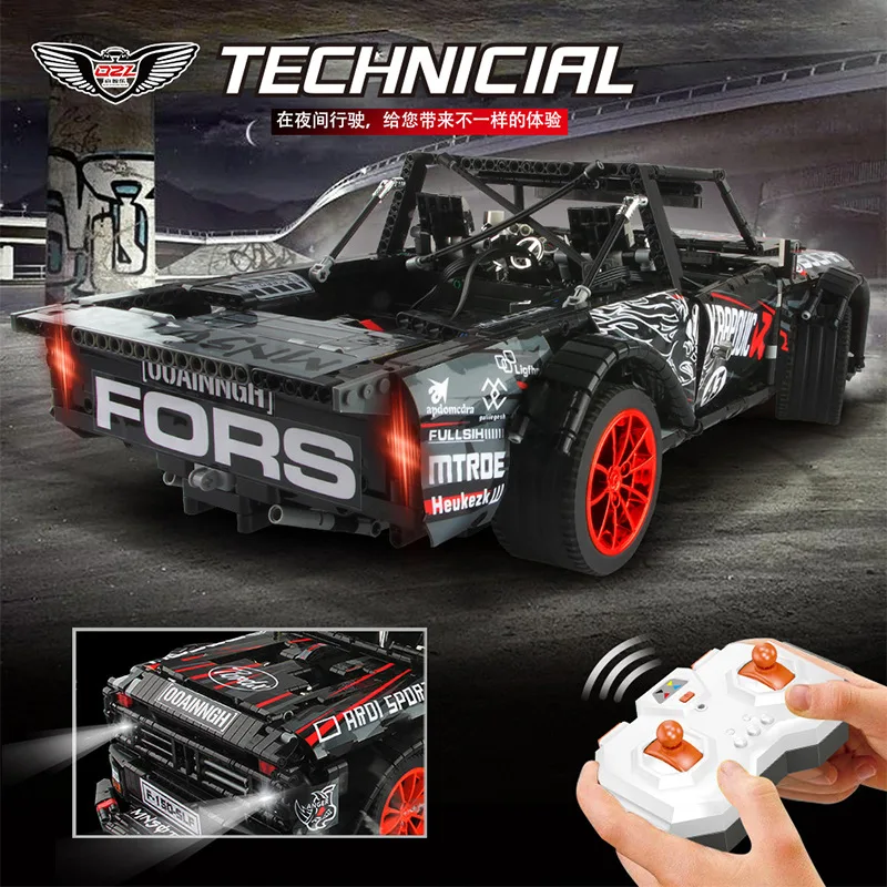 

23016 2886PCS MOC-34917 RC Ford Mustang Hoonicorn RTR V2 Car Model Kit Building Blocks Racing Car Bricks Toy for Kids Gi