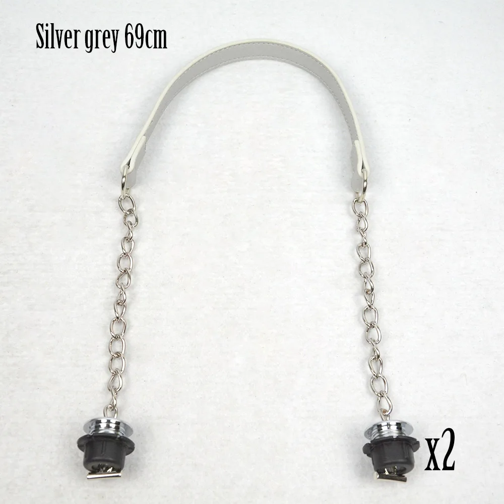 silver grey Новинка, TANQU, 1 пара серебряных коротких толстых цепей Obag с металлическим напылением и винтом для сумки, женская сумка через плечо - Цвет: silver grey