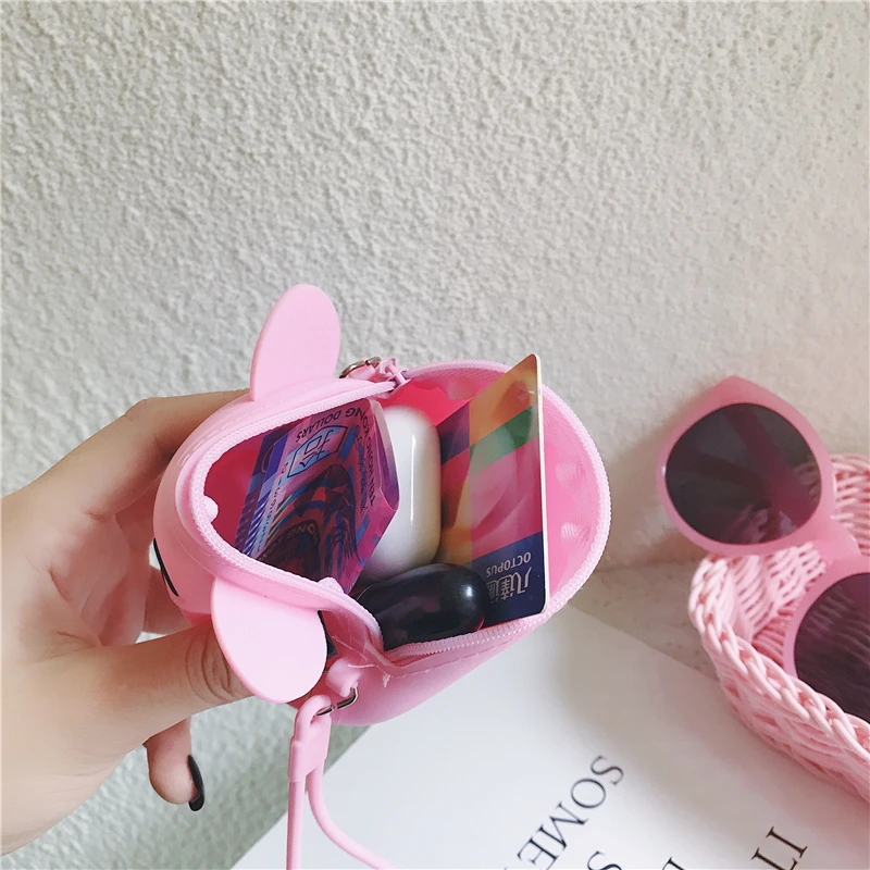 Женский кошелек маленький силиконовый Круглый Мини милый Футляр для наушников