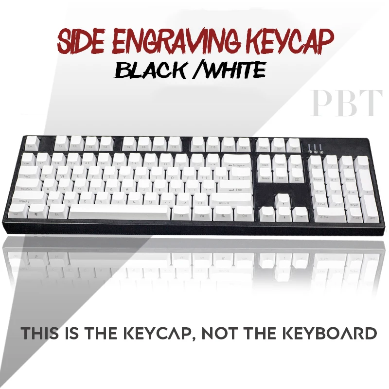 104 ключей с боковой печатью PBT OEM Height Keycaps может визуализировать набор клавишных колпачков для механической клавиатуры, продавая только игровые брелки