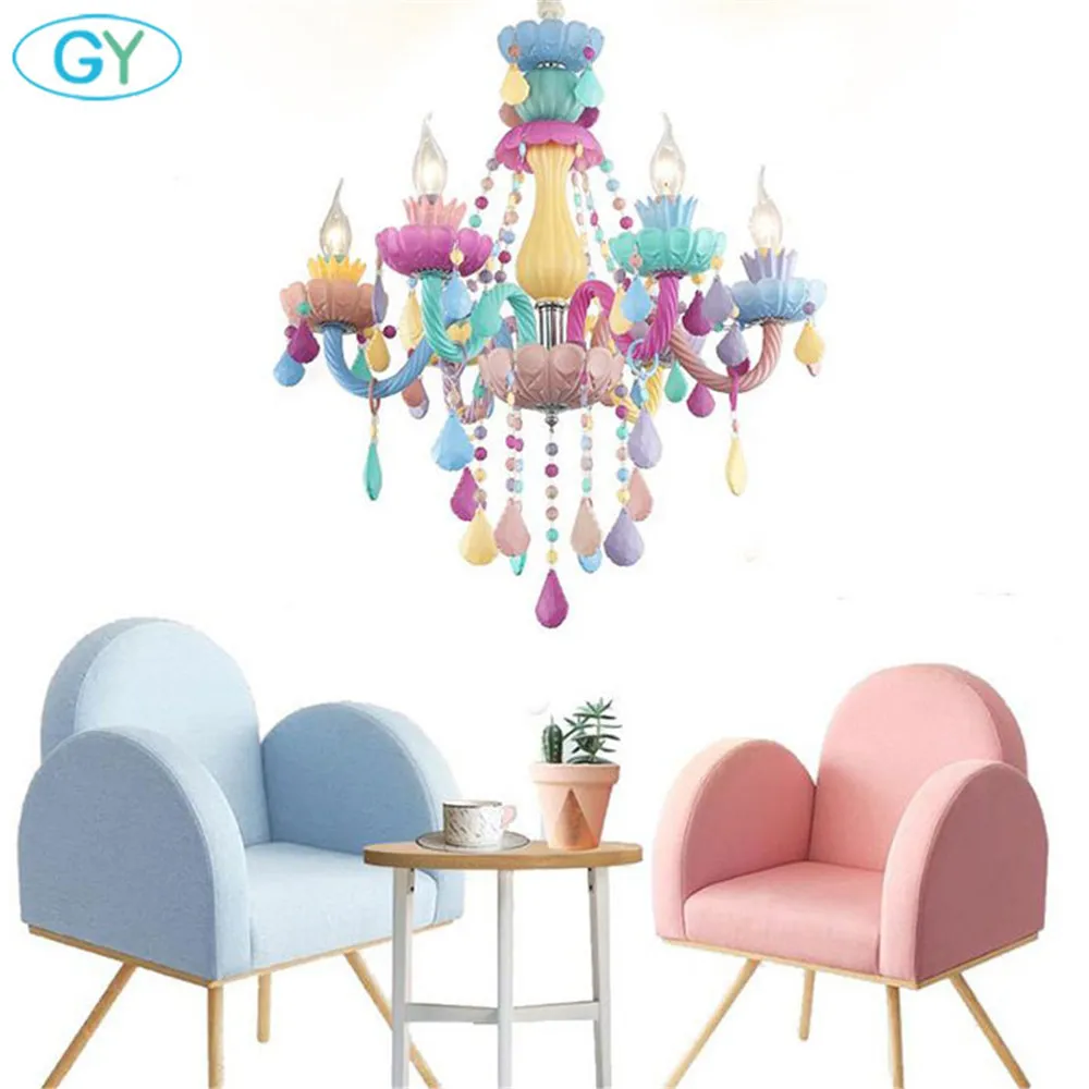 Бесплатная доставка хрустальная люстра для гостиной цветная подвесные