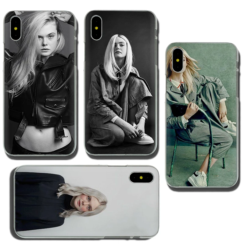 Чехол для телефона Elle Fanning черный Жесткий iPhone SE 2020 5 5S 5C 6 6S Plus 7 8 X XS XR 11 Pro Max |