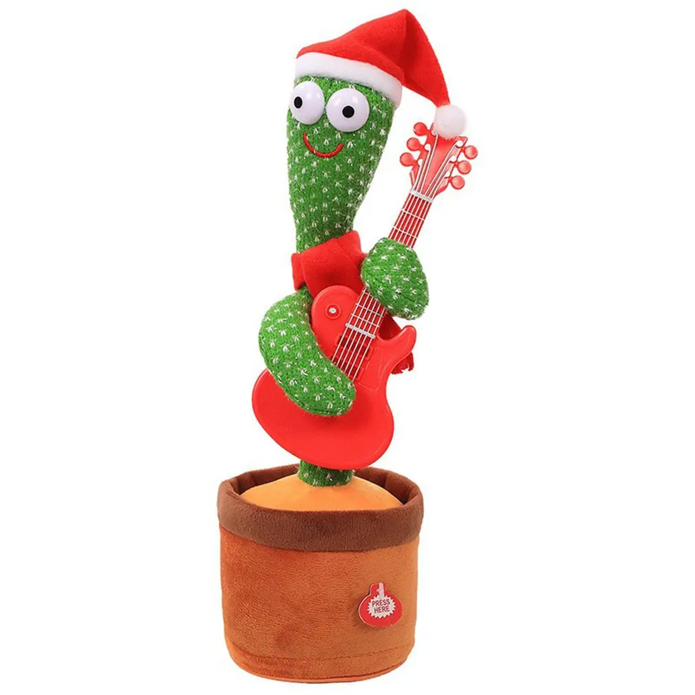 

New Electronic Dancing Cactus Singing Dancing Decoration Christmas Gift for Kids Funny Education Toys Knitted Fabric Plush Toys