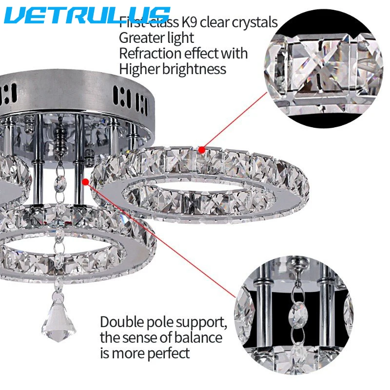

Modern Led Chandelier Ceiling Lamp Crystal Pendant Lamparas De Techo Lustre Luminaria Abajur Ceiling Lamps Bedroom Light Fixture