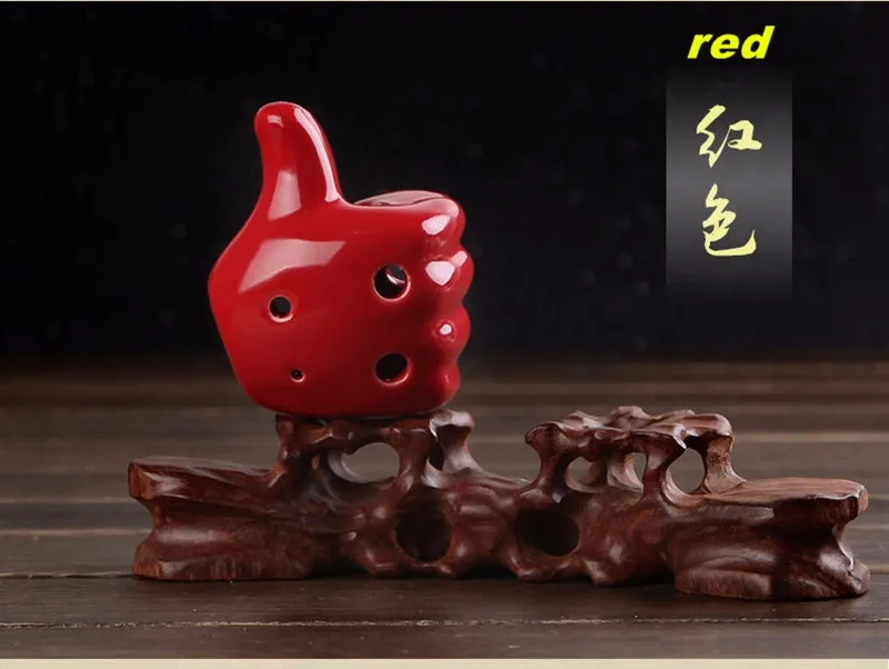 6 отверстий ocarina мультфильм лягушка серия ocarina флейта духовые Музыкальные инструменты Флейта Zelda Керамическая Флейта для детей игрушка ocarina - Цвет: red thumb