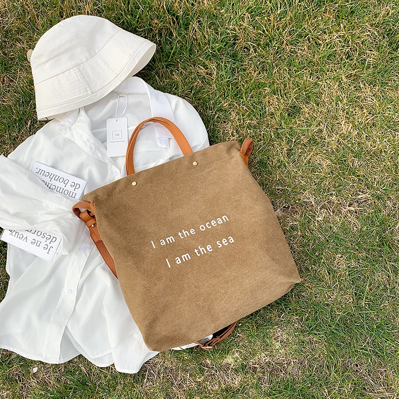 

2020 New Canvas women bag color shoulder messenger bag female bag simple canvas bag handbag