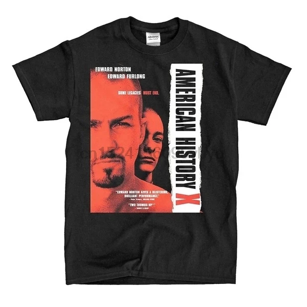 Американская история X Poster 3 Черная футболка модная с короткими рукавами для мужчин летняя забавная