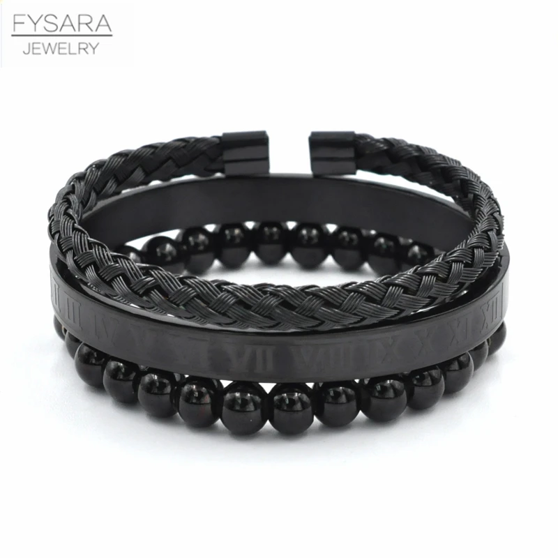 FYSARA Королевский римские браслеты и бусы Браслеты для Для мужчин женщин 3 шт./1