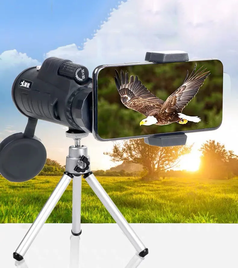 MonocularBinocular20x50 мощный высокое качество зум портативный с мобильный телефон город