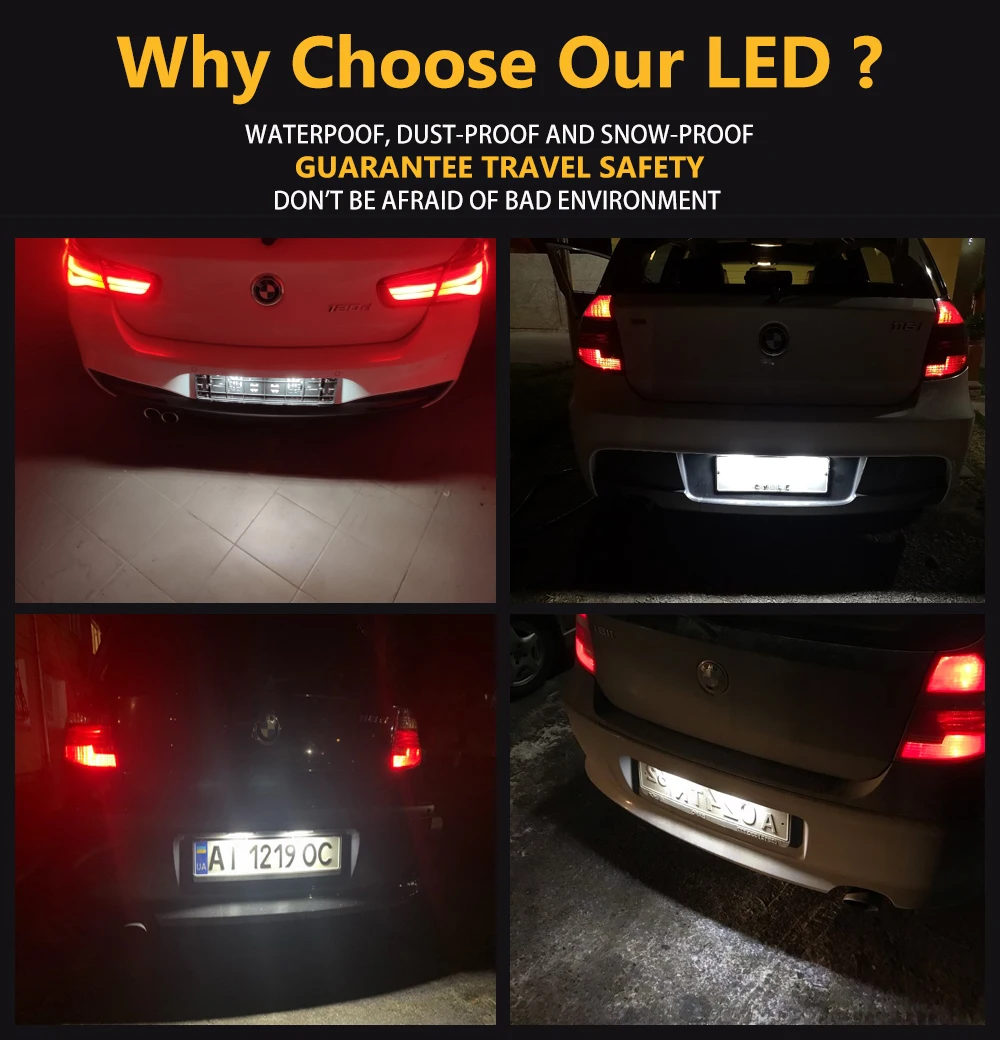 

2Pcs Error Free 24SMD LED License Number Plate Light Lamps For 6 Series BMW E63 E63N E64 E64N F06 F12 F13 Backlight Car-Styling