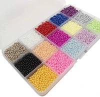 1050 12000pcs 2 8456mm assorted 15 colors no hole round ball bead scrapbooking craft diy beads decoration plastic box