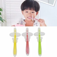 random color baby silicone toothbrush lovely kids dental oral care bendable training teeth brush above 6 months