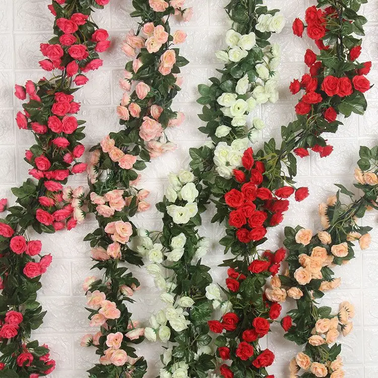 

1,8 м, 69 цветков розы, искусственные украшения для свадьбы, дома, демисезонные садовые своды, декор «сделай сам», искусственные листья, лоза