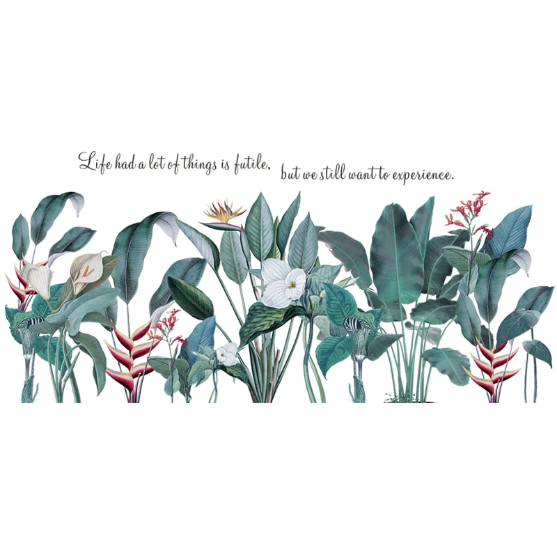 Ins скандинавские растения зеленые листья наклейки на стену гостиная спальня