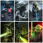 Алмазная живопись, персонажи Диснея, Звездные войны, йода 5D, сделай сам, искусство, мультфильмы, мозаика, хобби, круглая дрель, Декор для дома, детский подарок