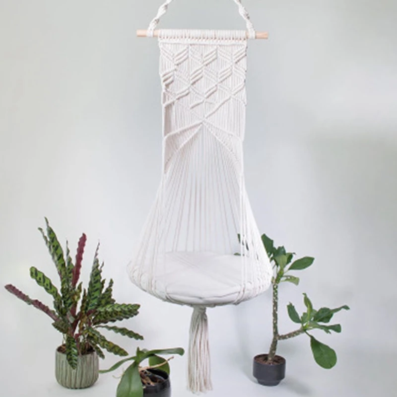 Cat Swing Cage Handmade Macrame Pets Pet House Cats Hanging Sleep Chair Seats Toy Four Seasons Available(No Litter) | Дом и сад