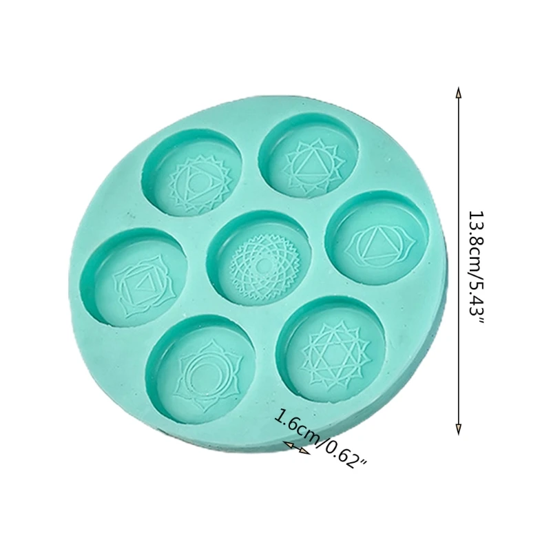 

Epoxy Resin Mold Seven Chakras Hemisphere Round Silicone Mould DIY Crafts Jewelry Making Tools
