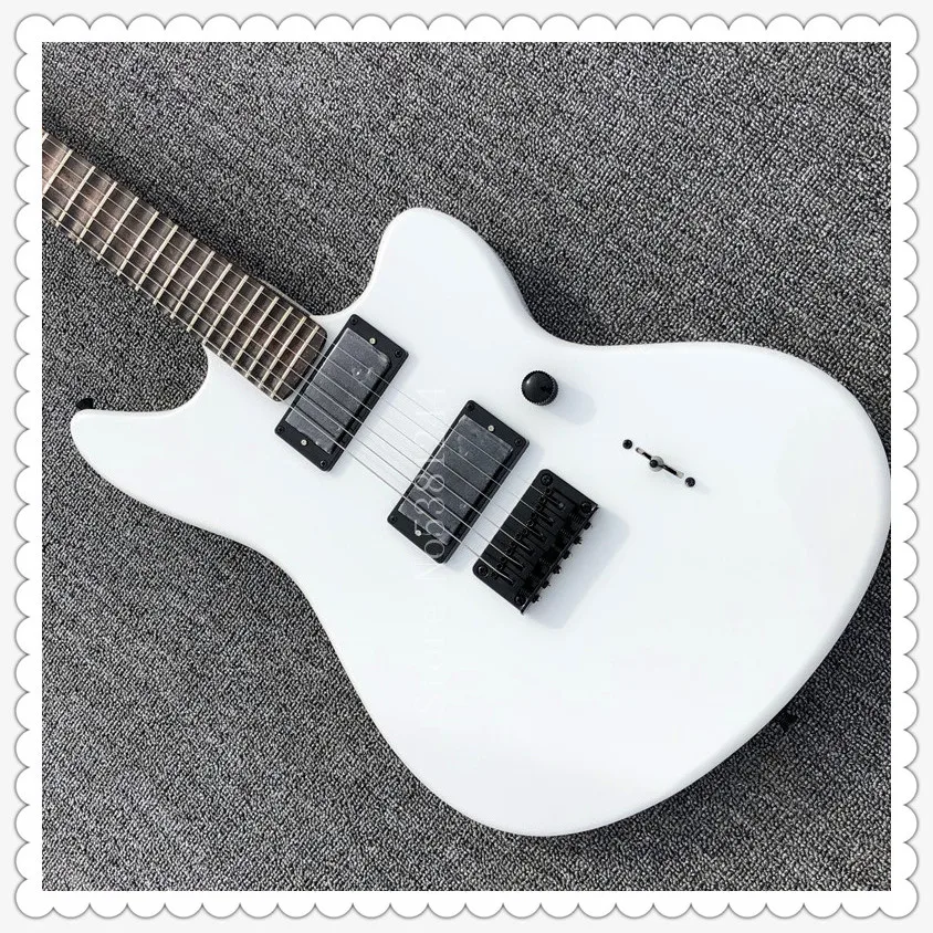 Бесплатная доставка электрогитары белой гитары волновой фингерборд черные