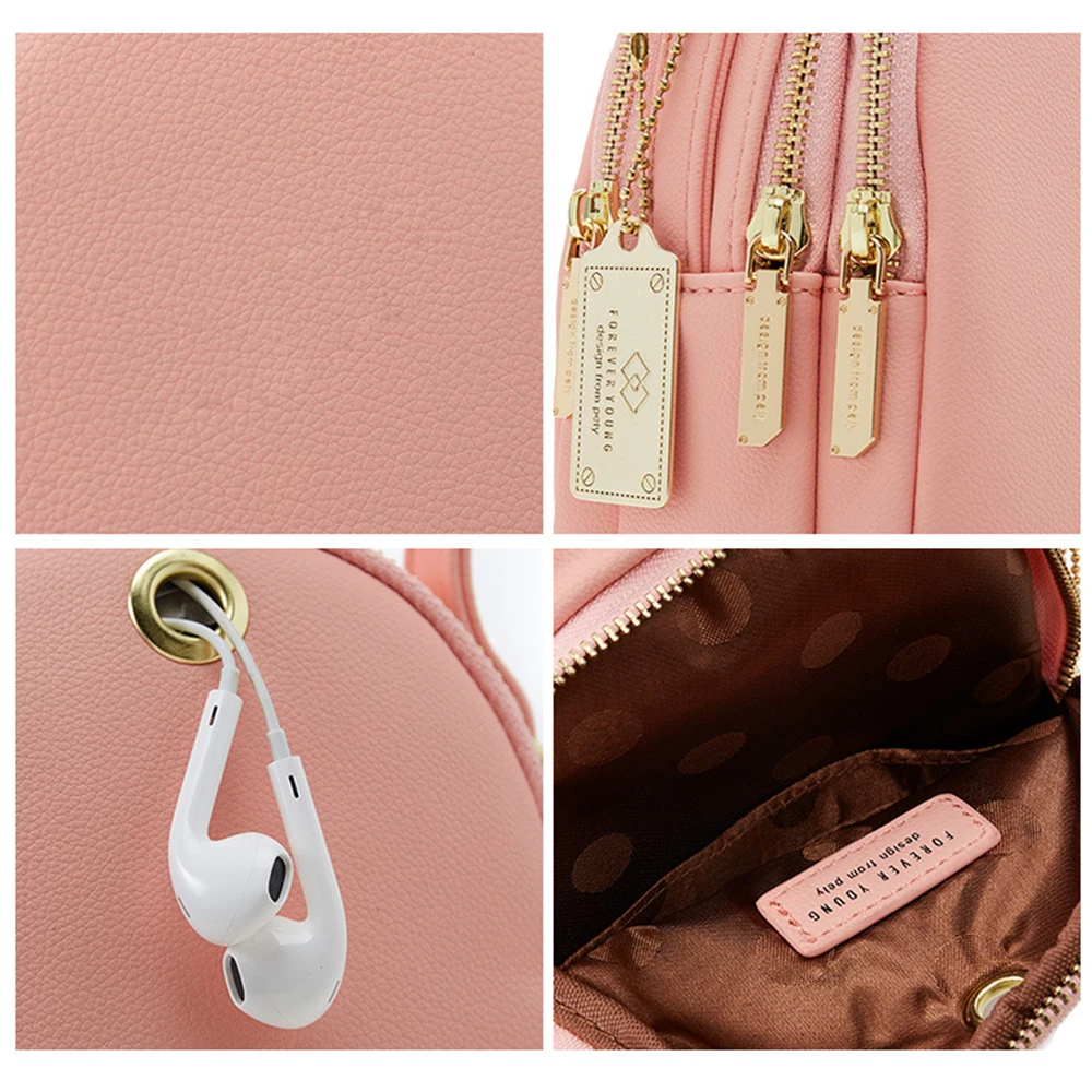 

Big Capacity 3 Layer Women Backpack Fashion Small Backpack Ladies Shoulder Crossbody Bag Soft Leather Female Bag