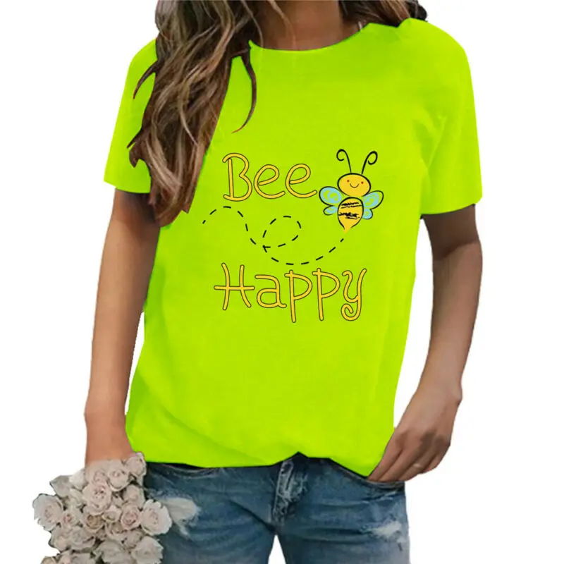 

Women Printed Short Sleeve T-Shirt Top Summer Casual Blouse Tee Shirt Plus Size