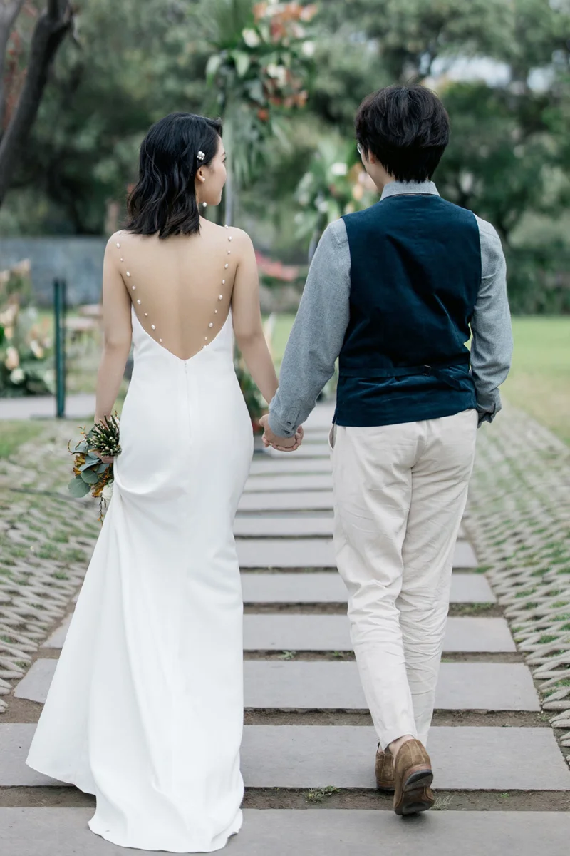 

Сексуальное свадебное платье русалки 2020 без рукавов жемчуг Иллюзия сзади Бохо свадебное платье с длинным шлейфом платье невесты