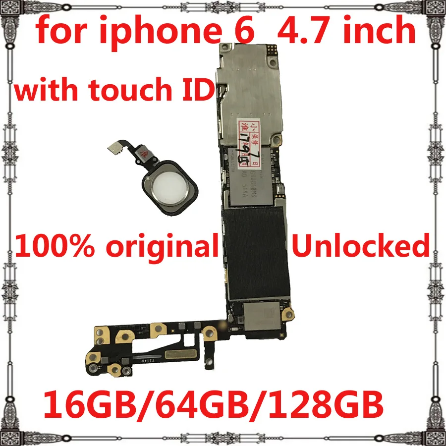 Clean icloud for iphone 6 motherboard with full chips 16GB 64GB 128GB Original mainboard / without touch ID logic board | Мобильные
