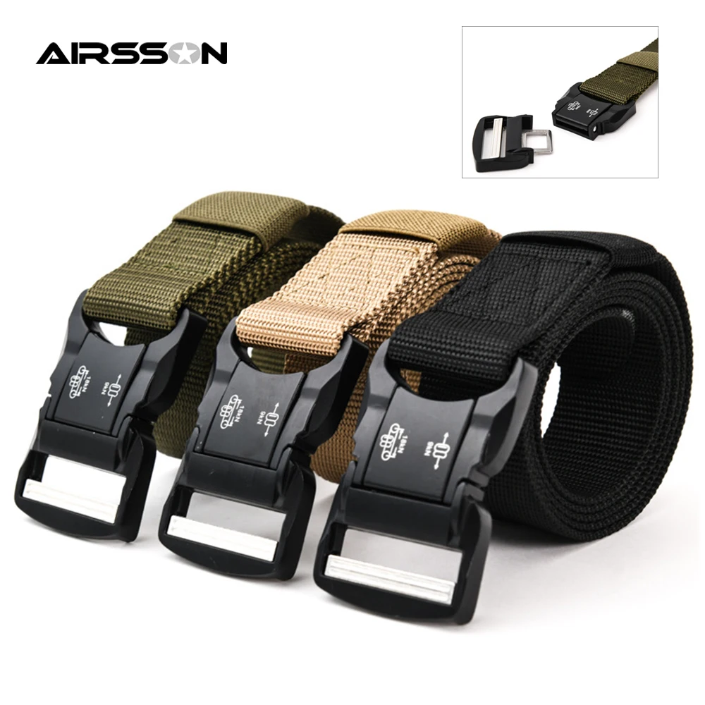 

Nylon Tactical Belt Men Military Army Waist Belt Magnetic Buckle Adjustable Army Belt Waistband Sport Training Hunting Equipment