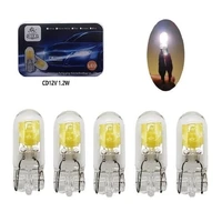 5pcs led t10 12v 1 2w w5w glass cars width lights vehicle license plate reading the dashboard bulb motorcycle lamp white
