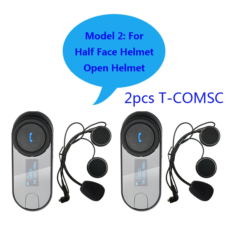 2pcsmodel2 FreedConn обновленный TCOM-SC BT Bluetooth мотоциклетный шлем домофон гарнитура с ЖК-экраном+ FM радио - Цвет: 2pcsmodel2