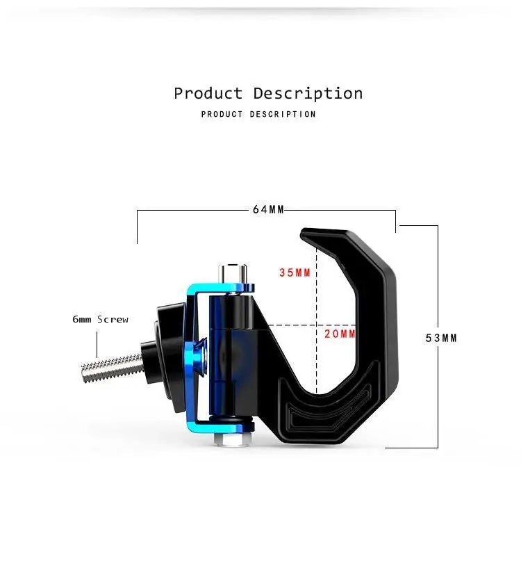 

Universal Electric Vehicle Hook Metal Aluminum Alloy Hook Multifunctional Motorcycle Front Hanging Hook Movable Double Hook