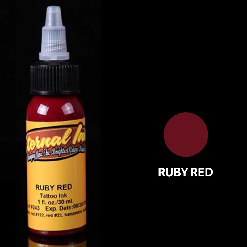 ruby red Перманентный набор чернил для татуировки пигмент tinta Татуировка tinta de tatuar хна чернила Перманентный пигмент tinta tatuagem - Цвет: ruby red