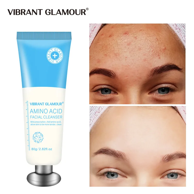 

VIBRANT GLAMOUR Amino Acid Face Cleanser Facial Scrub Cleansing Acne Oil Control Blackhead Remover Shrink Pores Firmin Skin Care