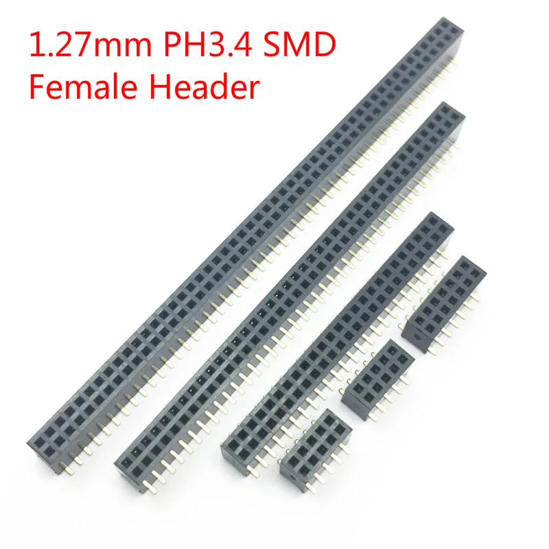 100 шт. 1 27 мм SMD двухрядная короткая версия ph3.4мм Женский Заголовок 2x 3/4/5P/6 50P Gold SMT PCB