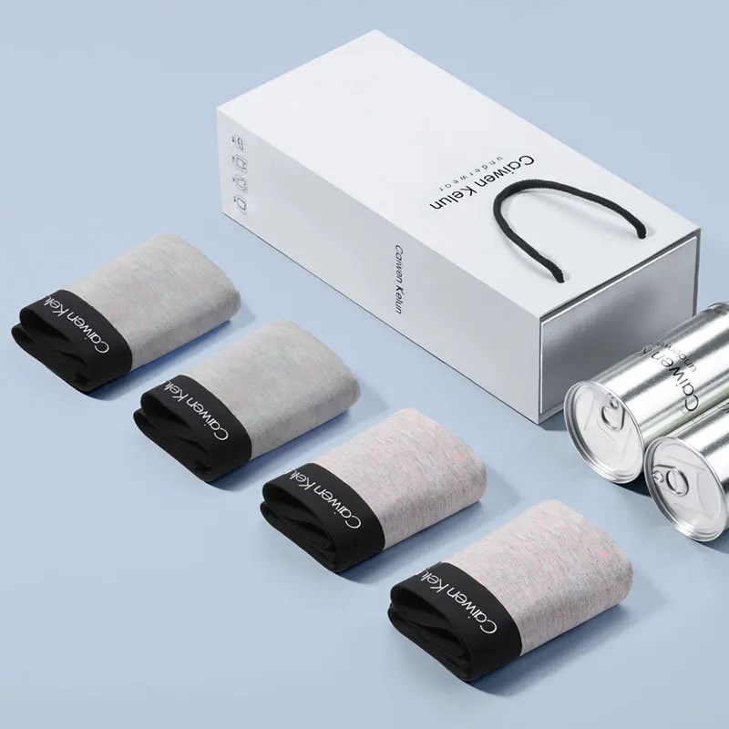 4Pcs Gift Box Men's Underwear Modal Seamless Thin Section Breathable Sports Youth Personality Trend Boxer Underwear for Men