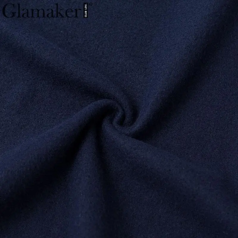 Glamaker, одноцветное шерстяное пальто с отложным воротником, Женское пальто с v-образным вырезом и пуговицами, элегантная женская куртка с длинным рукавом, осенне-зимнее сексуальное пальто