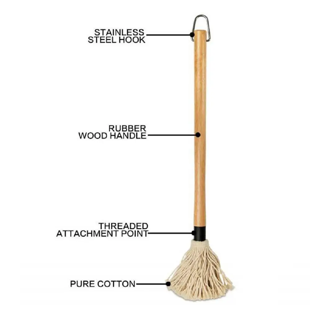 Щетки для барбекю со сменными насадками Профессиональная деревянная ручка