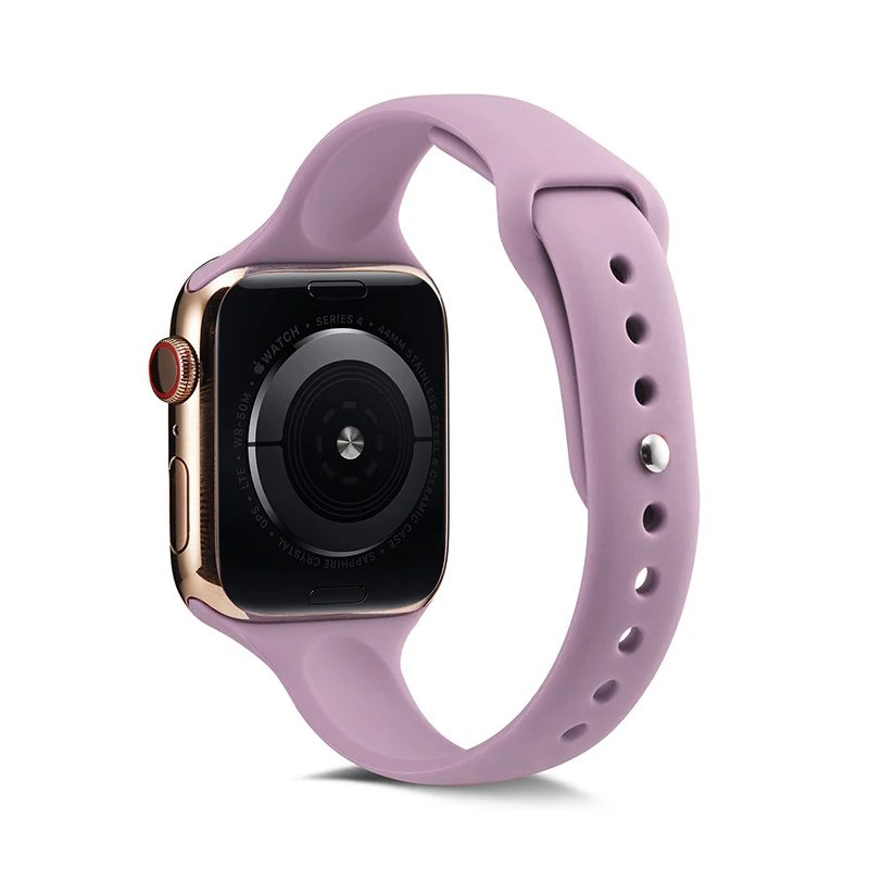 Ремешок для часов Apple Watch 38 мм 42 мм 44 мм 40 мм IWatch 4 3 2 1 спортивный силиконовый ремешок тонкий браслет аксессуары для часов