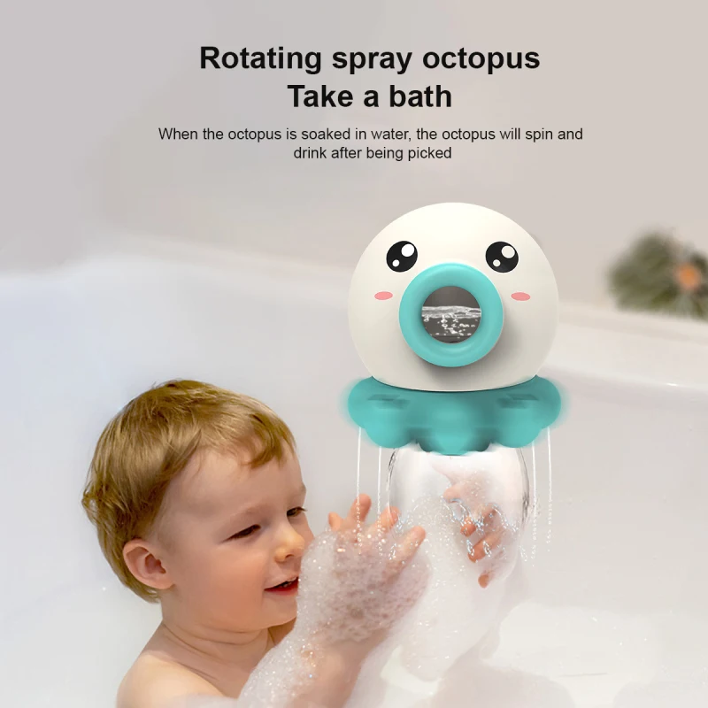 

Новые детские игрушки для ванной комнаты, кавайная вращающаяся игрушка-Осьминог с распылителем воды, детская развивающая водная Веселая иг...