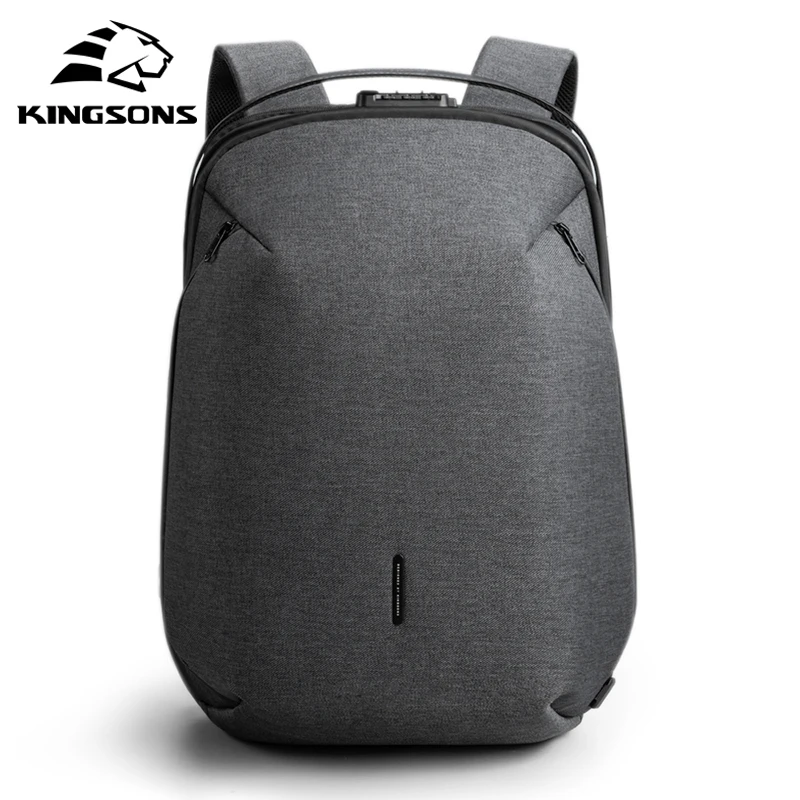 Мужской рюкзак с защитой от кражи Kingsons для ноутбука 180 дюйма USB зарядкой и