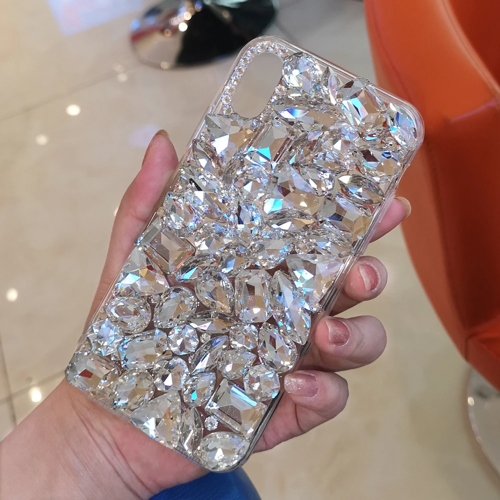 

Luxury 3D Diamond Case TPU Rhinestone Bling Cover Diamond Coque Capa for iPhone 13 12 11 Pro Max X XS MAX XR 6 6s 8 7 Plus SE 12