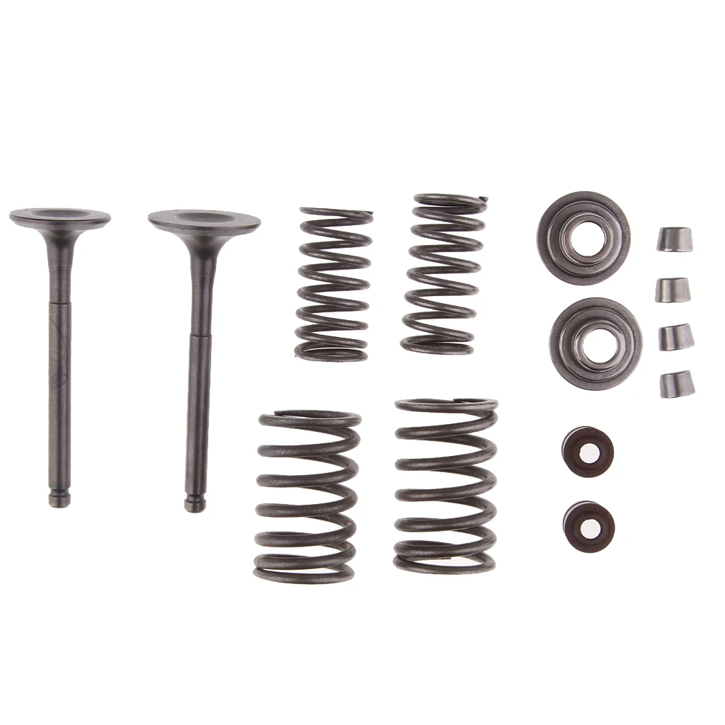 Intake &amp Exhaust Valves Set with Valve Spring Assembly Kit for GY6 100cc Engine Chinese Scooter Moped Go Kart |