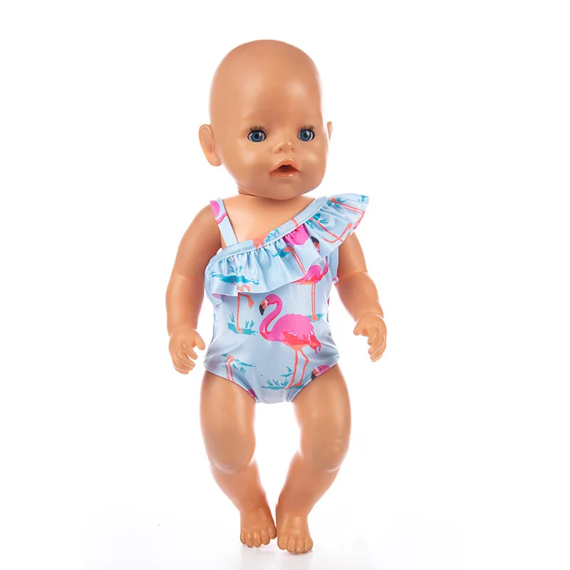 

Baby Doll Clothes Flamingo Swimsuit Summer Clothes for 43cm New Born Baby Doll Clothes Swim American 18 Inch Girl Dolls Bikini