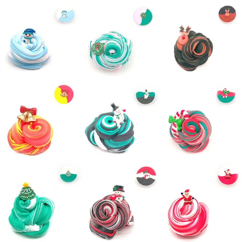 

9 Color Christmas Cotton Mud Clay Kit DIY Ramen Mud Soft Clay Adult Decompression Toy Kids Educational Toys Xmas Classic Gifts