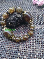 nine eyed dzi beads eyes bracelet first line pharmacist dzi bead bracelet natural chalcedony male tibetan genuine