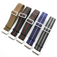 parachute elastic woven nylon strap 20mm 22mm stainless steel buckle military men women sport replacement bracelet watch band