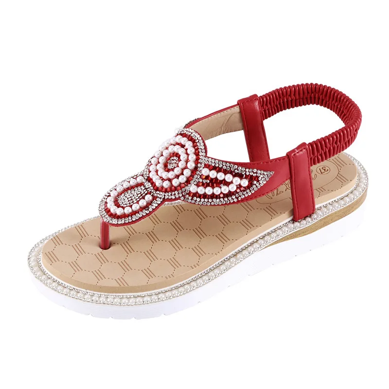 

Low String Bead Big Size Shoes For Girls Rubber Flip Flops Slippers Flat Slipers Women Shale Female Beach Slides Lady Hawaiian 2