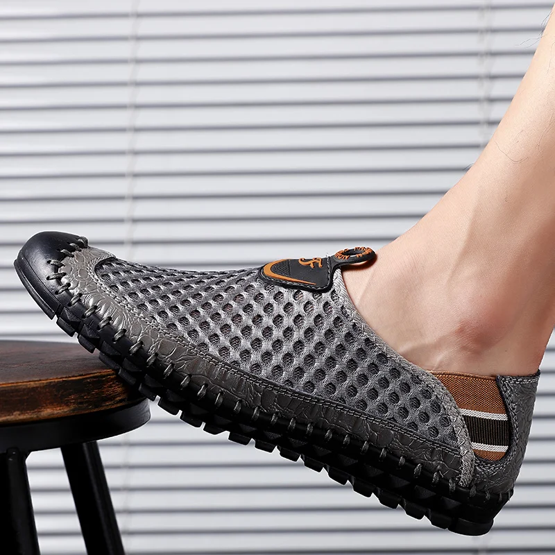Модные сетчатые дышащие мужские кроссовки для бега прогулочная обувь вождения