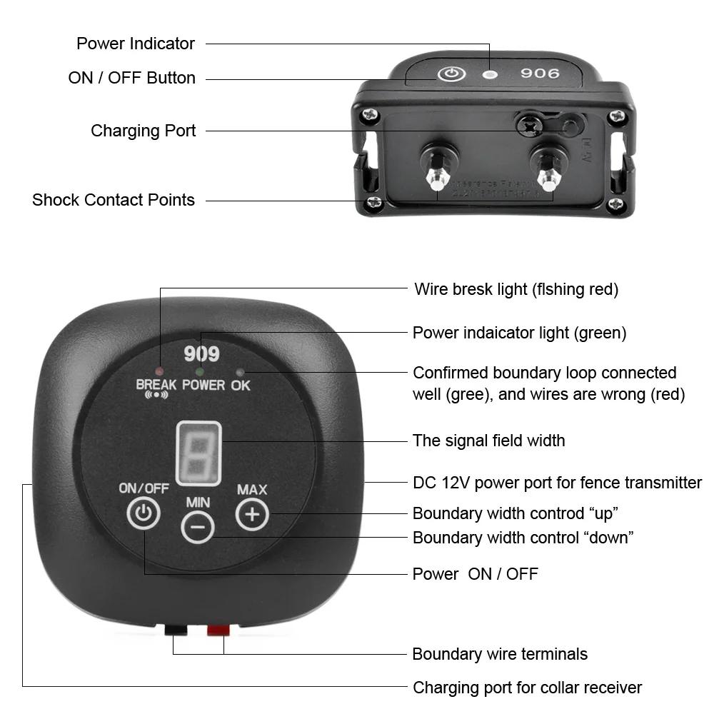 Pet Electronic Barrier Fence System For Dog With Rechargeable Waterproof Vibration Shock Beep Training Collar Fencing | Дом и сад